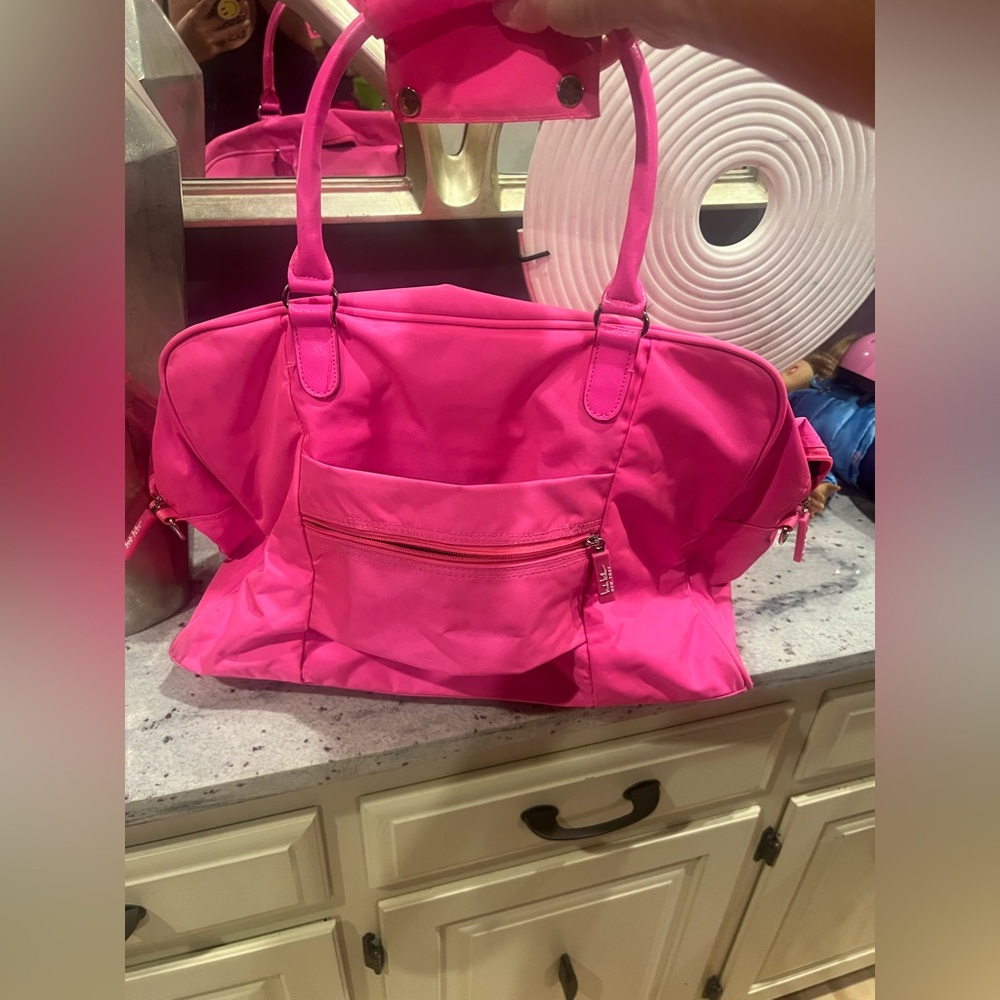 Nicole Miller hot pink carry on duffle bag! - Picture 3 of 6